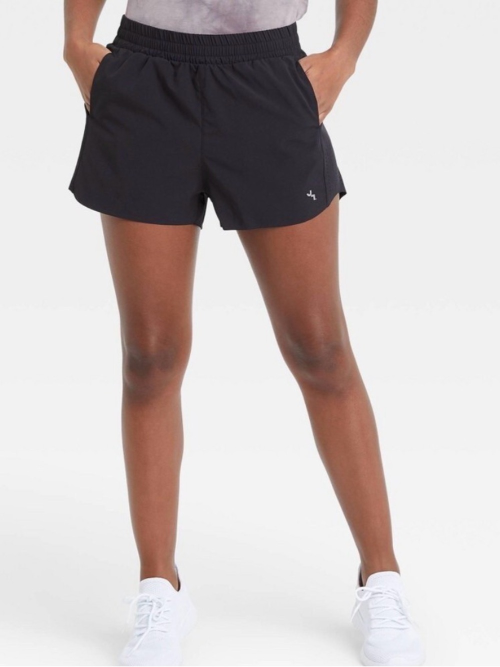 JoyLab Black Elastic-Waist Athletic Shorts